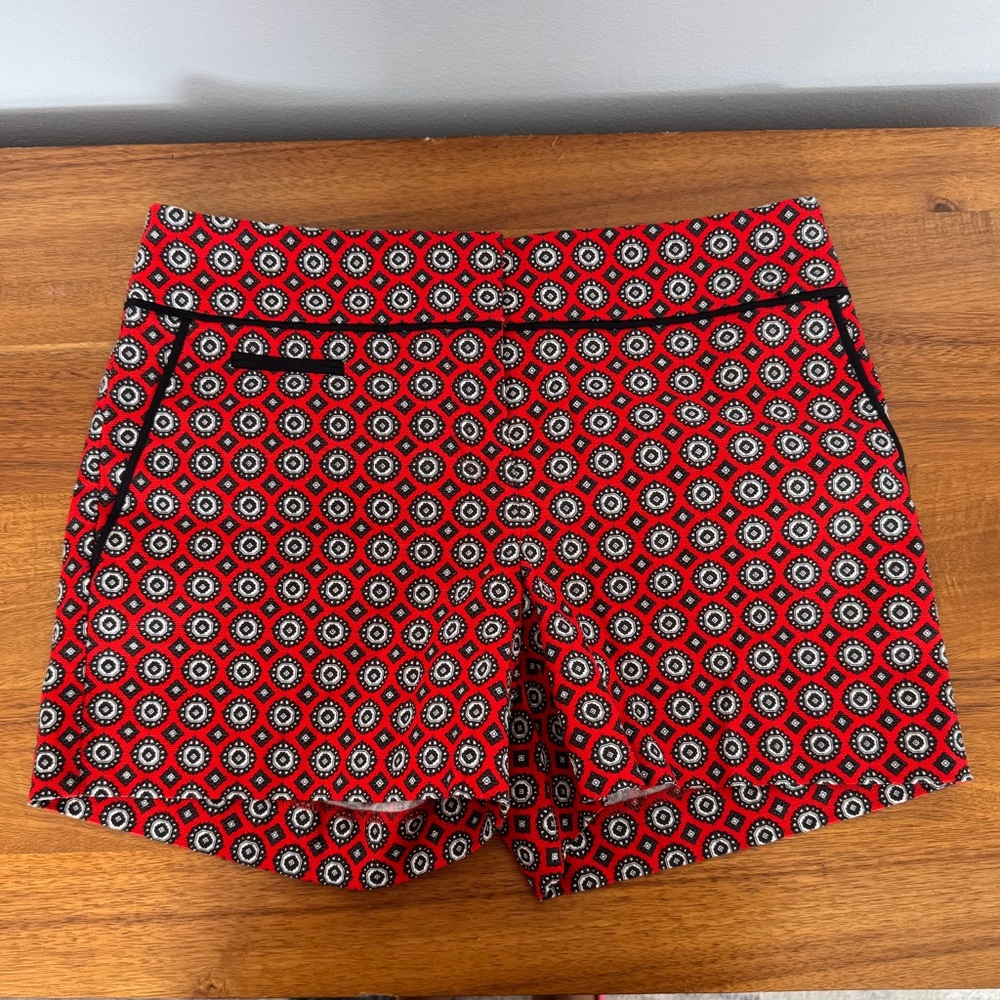 LOFT High Waist Red and Black Shorts
